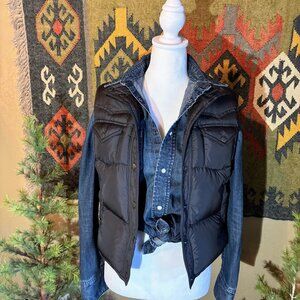 Ralph Lauren cropped western down puffer vest.